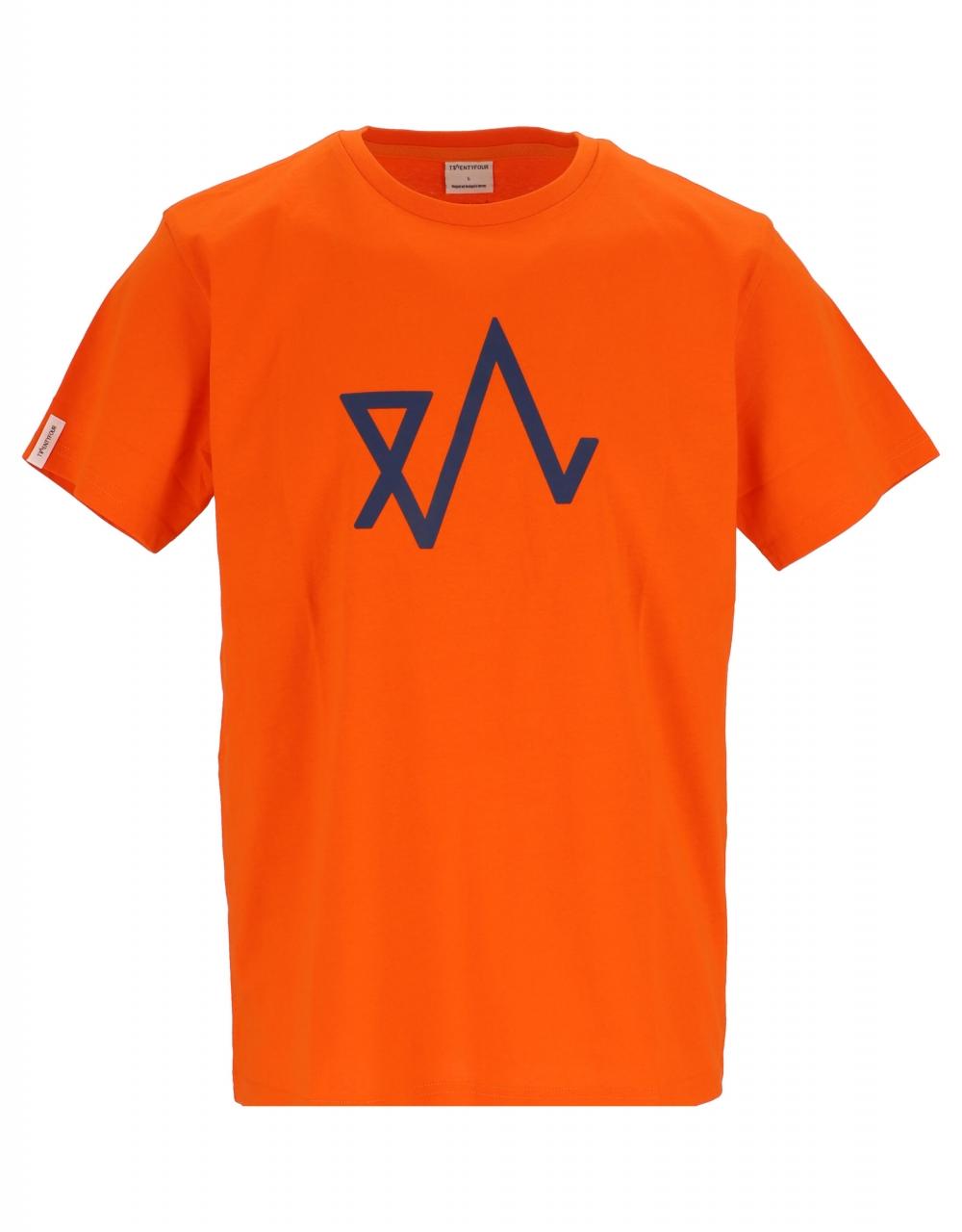 Twentyfour Logo T-skjorte Herre, Rødorange 