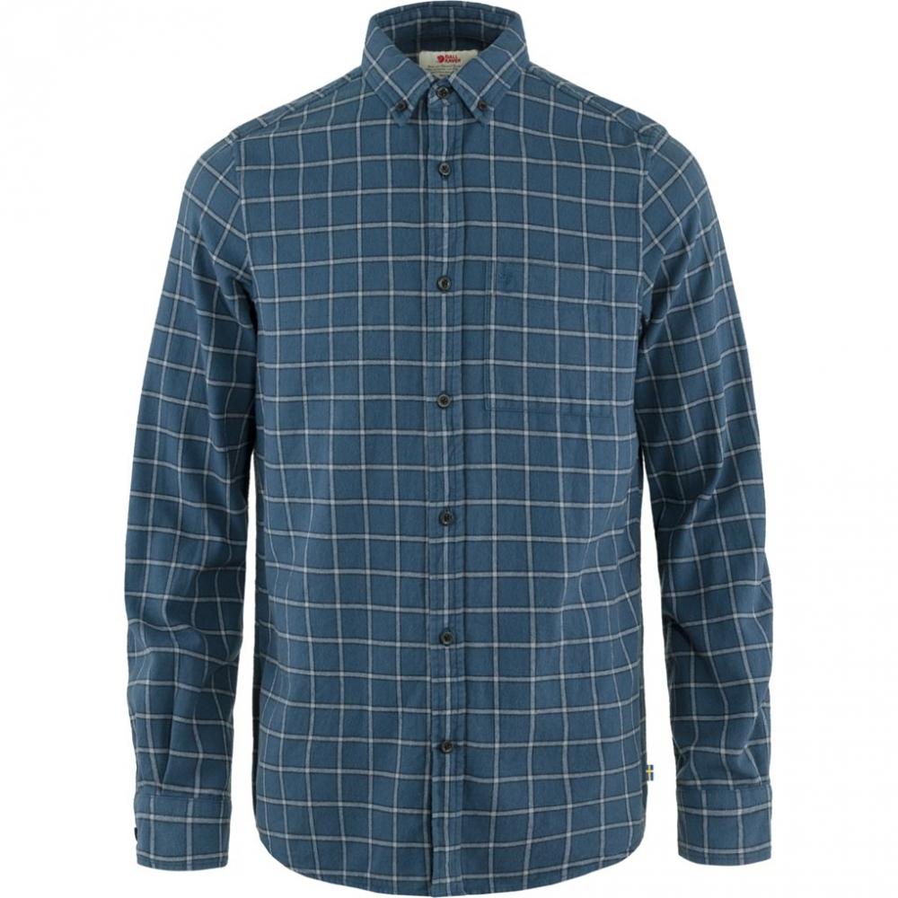 Fjällräven Övik Flannel Shirt, Indigo Blue-Flint Grey